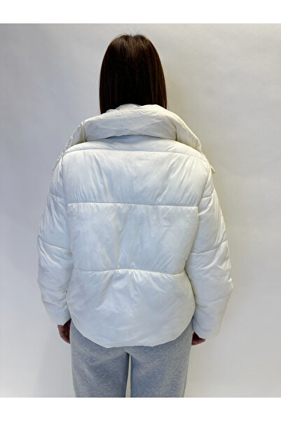 IFASTFASHION Women's short quilted jacket with wide collar - warm and modern model for autumn-winter