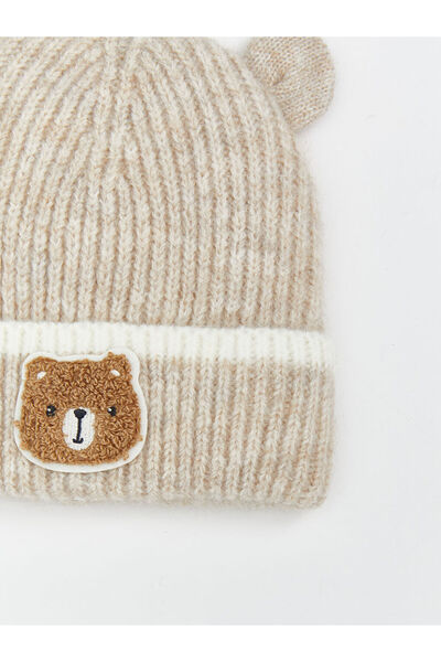 LC Waikiki Bear Teddy Embroidered Baby Boy Beanie