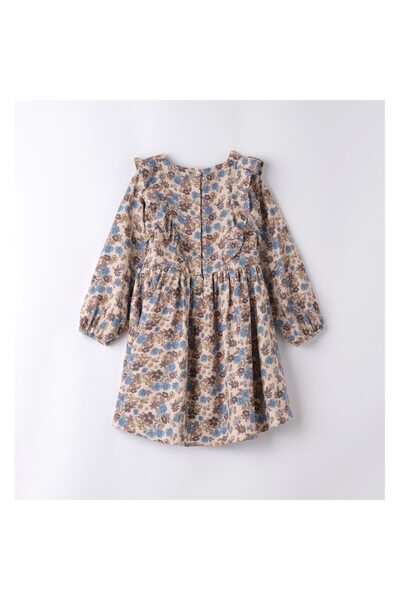 Sarabanda Rochie pentru fete cu imprimeu floral 0.7365, bej/albastru, 122-128 cm