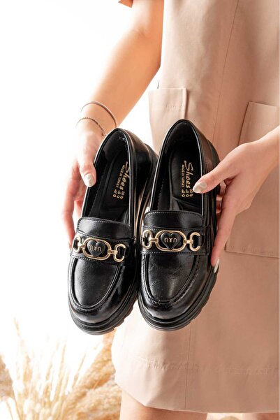 BARAK SHOES Kalp Toka Detaylı Loafer Ayakkabı