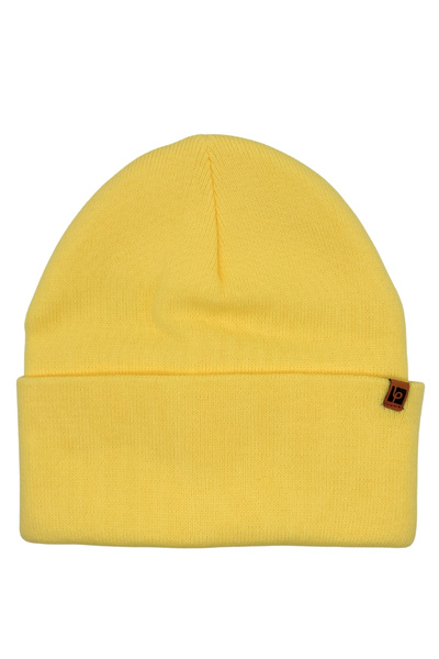 Sofist İstanbul Lemon Yellow Unisex Basic Beanie Lp Collection Folded Lemon Yellow Ribbed Knit Classic Beanie