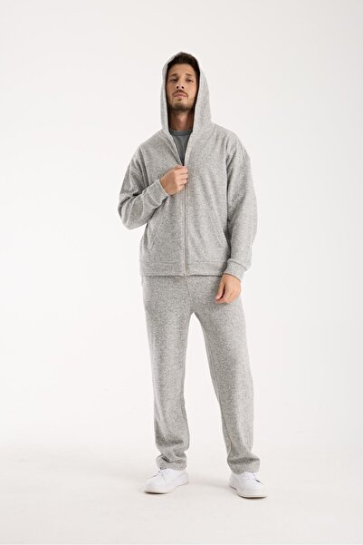 Electra سترة رياضية رجالية كبيرة الحجم من قماش سالونيك بغطاء للرأس وسحاب