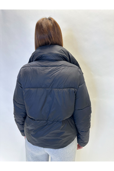 IFASTFASHION Women's short quilted jacket with wide collar - warm and modern model for autumn-winter