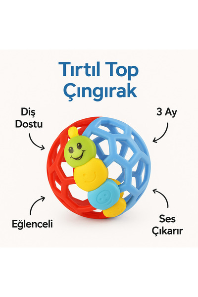 Kiddico Toys Tırtıl Top Çıngırak