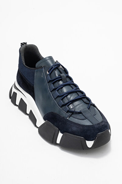 MARCOMEN Men's Thick Sole Casual Shoes Real Leather Mc 21232 Dark Blue