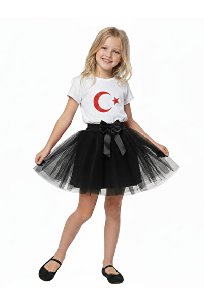 Ceylin Fashion Fusta tutu din tul pentru fete, cu fundă, 29 octombrie - 23 ap...