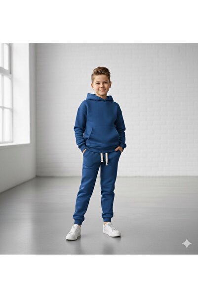 Arya Nisa Kids UNISEX %100 PAMUK KAPŞONLU ALT ÜST SPOR IKILI TAKIM