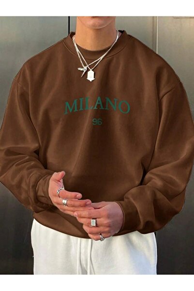 OVER HEAD Мъжка блуза Milano 96 с принт и голям деколте