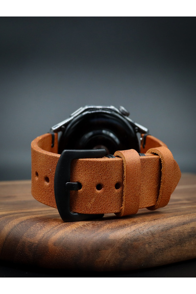 North's Nature حزام ساعة من الجلد الطبيعي مقاس 20 ملم |   الحرف اليدوية |   خياطة متوسطة |   جمل |   مشبك فضي