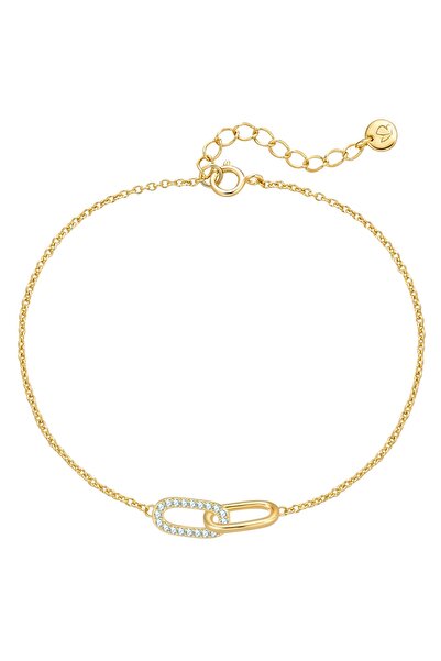 Glanzstücke München Silberarmband Armband Sterling Silber gelbgold Zirkonia weiß