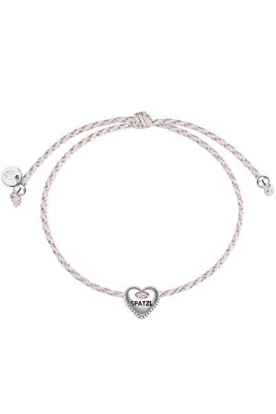 Glanzstücke München Textilarmband Armband Sterling Silber Textil (rosa)