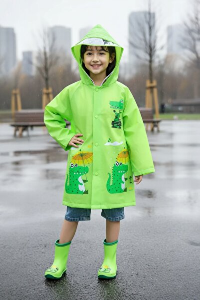 Milenay Παιδικό αδιάβροχο με κουκούλα με χαριτωμένη φιγούρα κροκόδειλου - Παιδικό αδιάβροχο - Unisex αδιάβροχο