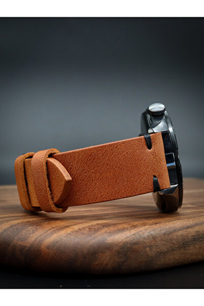 North's Nature حزام ساعة من الجلد الطبيعي مقاس 24 ملم |   الحرف اليدوية |   خياطة جانبية |   جمل |   مشبك فضي