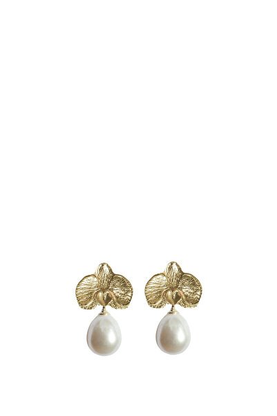Alegoria Jewellery Orkide İnci 925 Ayar Gümüş Üzeri 24 Ayar Altın Kaplama Kad...