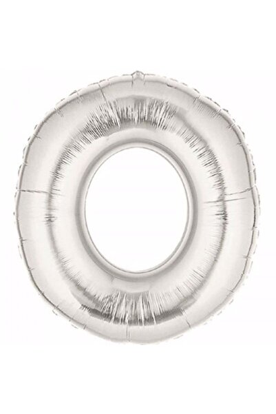 BalonEvi Number 0 Silver Foil Balloon
