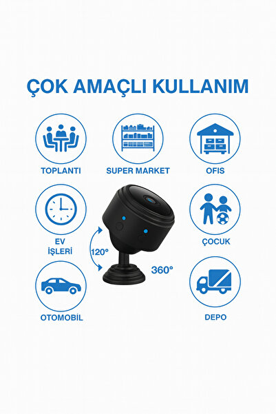 MSYELEKTRONİK Mini Kablosuz Wifi Hd Güvenlik Kamerası – Çözünürlük 1080P | Wifi | İç ve Dış Mekanlar için Uygun