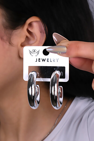 LOWEN AKSESUAR أقراط نسائية فضية اللون خفيفة الوزن