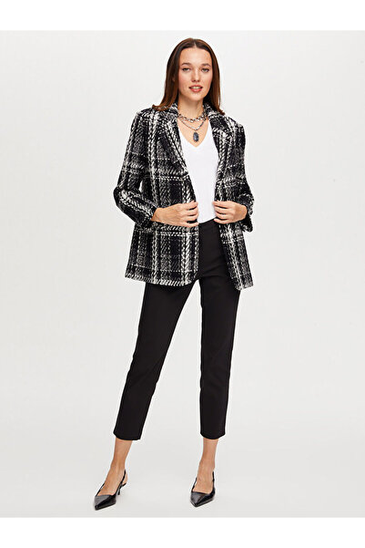 Faik Sönmez Kendinden Simli Monochrome Tüvit Ceket W26CKT020