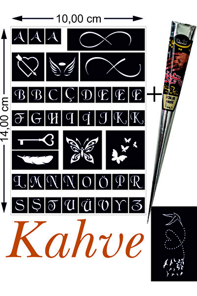 hennadibace Kına Kalıbı (GEÇİCİ DÖVME ŞABLONU) Hint Kınası Henna Tattoo Stenc...