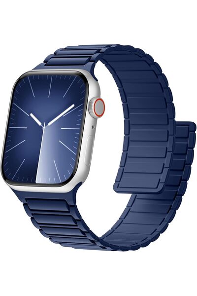 HYX سوار سيليكون مغناطيسي متوافق مع ساعة Apple Watch 49 مم 45 مم 46 مم 44 مم ...