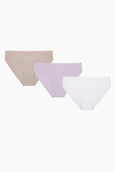 NBB Açık Pembe Gül Kurusu Açık Kahve 3lü Lazer Kesim İz Yapmaz Basic Külot