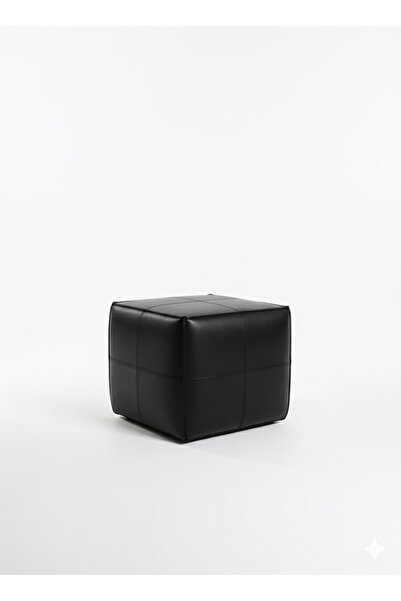 Lagoom Home Joy Gürgen ağaç iskletli deri puf