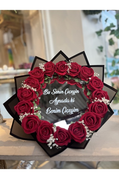 sevdaçiçekevi Yapay Aynalı Gül Buketi