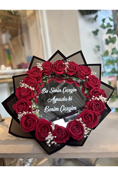 sevdaçiçekevi Yapay Aynalı Gül Buketi