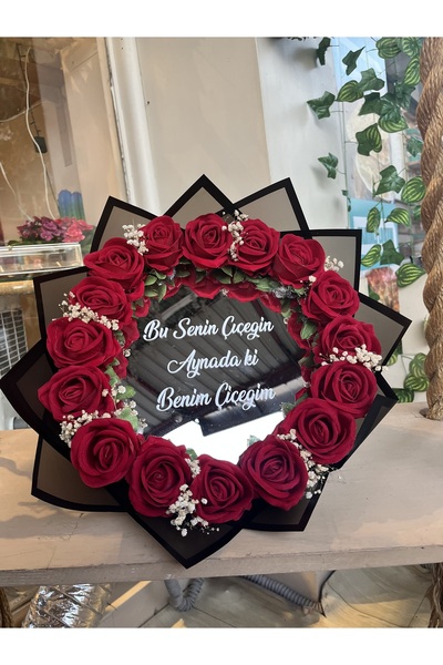 sevdaçiçekevi Yapay Aynalı Gül Buketi