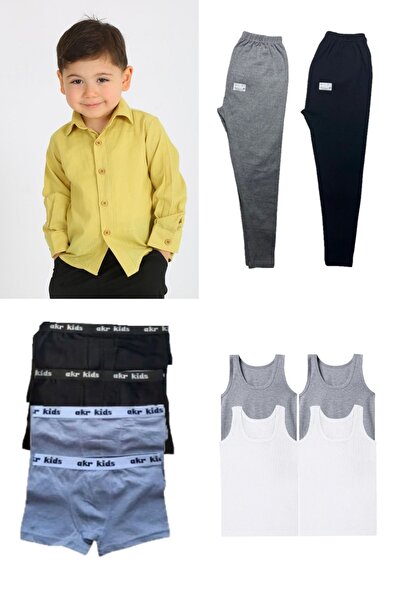 Pi Giyim Children's Set of 4 |   1 Shirt 4 Boxers 4 Undershirts 2 Underwear