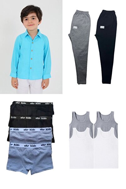 SİERNA Set de 4 pentru copii |   1 cămașă 4 boxeri 4 maiouri 2 lenjerie de corp