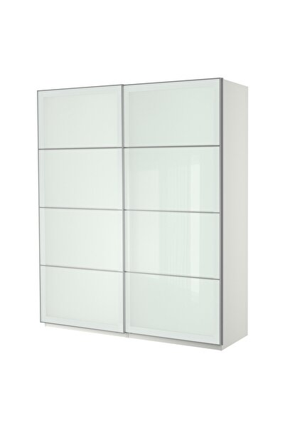 hobiurun PAX sürgü kapaklı gardırop, beyaz-buzlu cam, 200x44x236 cm