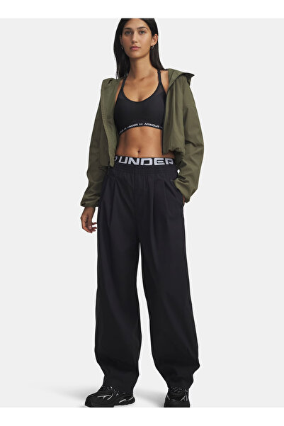 Under Armour 6007027-001-UA Unstoppable Woven Siyah Lastikli Bel Normal Düz Kadın Eşofman Altı