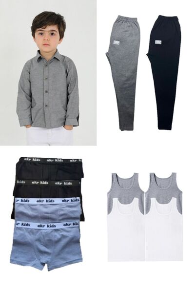 Pi Giyim Set de 4 pentru copii |   1 cămașă 4 boxeri 4 maiouri 2 lenjerie de ...