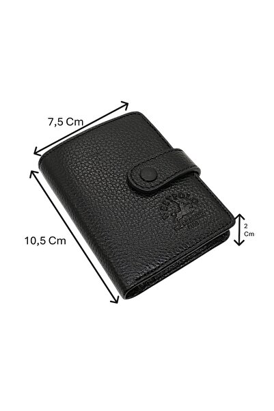 Westpolo Hakiki Deri Kağıt Para ve Şeffaf Bol Kart Bölmeli Patlı Unisex Kartl...