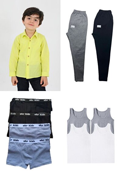 MODA YILDIZ Set de 4 pentru copii |   1 cămașă 4 boxeri 4 maiouri 2 lenjerie ...