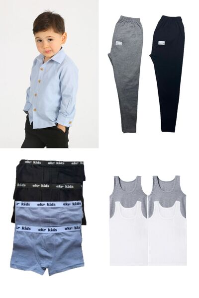 Pi Giyim Set de 4 pentru copii |   1 cămașă 4 boxeri 4 maiouri 2 lenjerie de ...