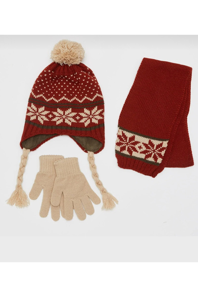 laviyonsa Scarf Beanie Gloves Children's Set