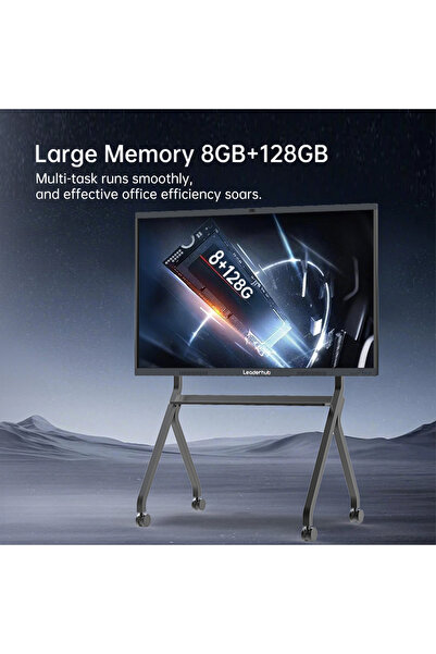 Leaderhub Toplantı eğitimi için Akıllı Tahta, 50 MP Kamera, 8 Mikrofon, 4K UHD Dijital Dokunmatik Ekran