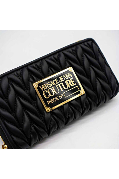 VERSACE JEANS COUTURE PORTOFEL – NEGRU CU DETALII AURII