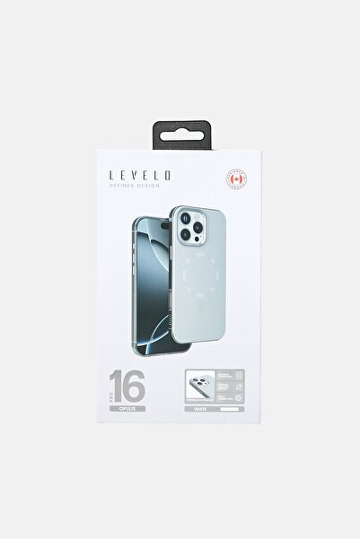 Levelo iPhone 16 Pro Opulis Protective Case, White