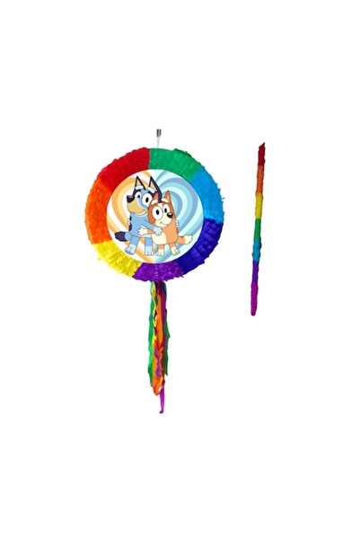 OEM Pinata Bingo și Albastru, Rotundă, Diametru 42 cm + Bâtă