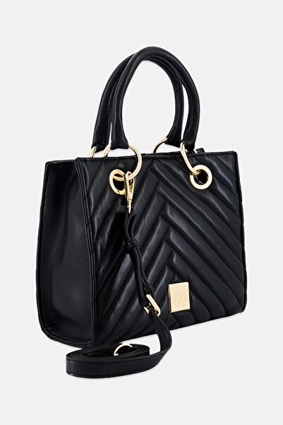 REBECCA MINKOFF Women Brand Logo Satchel Bag, Black