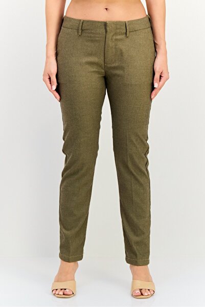 Reiko Women Cigarette Fit Grid Pattern Straight Leg Pants, Multicolor