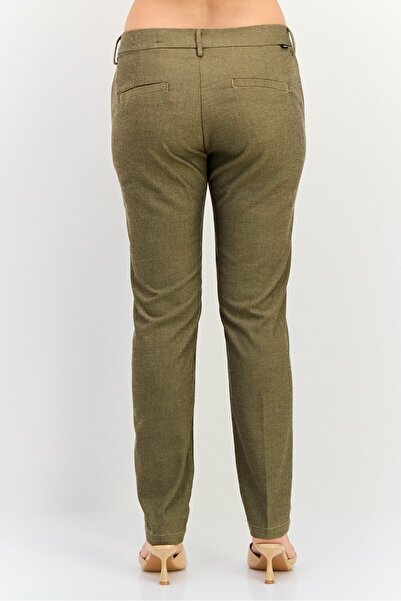 Reiko Women Cigarette Fit Grid Pattern Straight Leg Pants, Multicolor