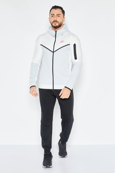 Nike Men Sportswear Fit Long Sleeve Training Hooded Sweatshirt, Grey Combo