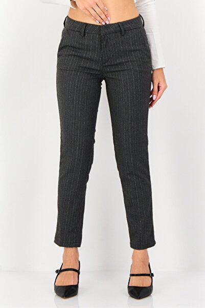 Reiko Women Cigarette Fit Stripe Straight Leg Pants, Multicolor