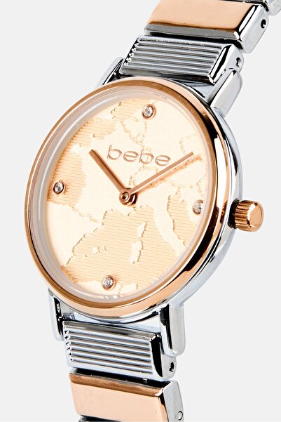 Bebe Women 4795L/02 Round Stainless Steel Analog Watch 30mm, Multicolor