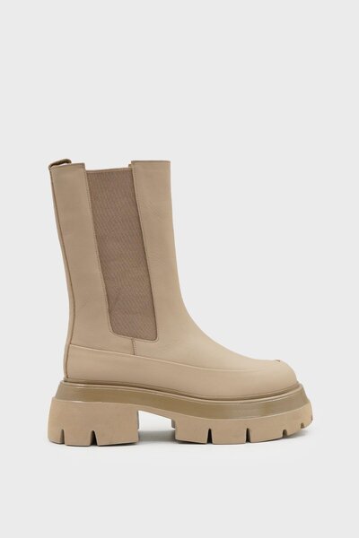 SHOEMOL SKB-059 Chelsea Nude Nubuk Kadın Bot