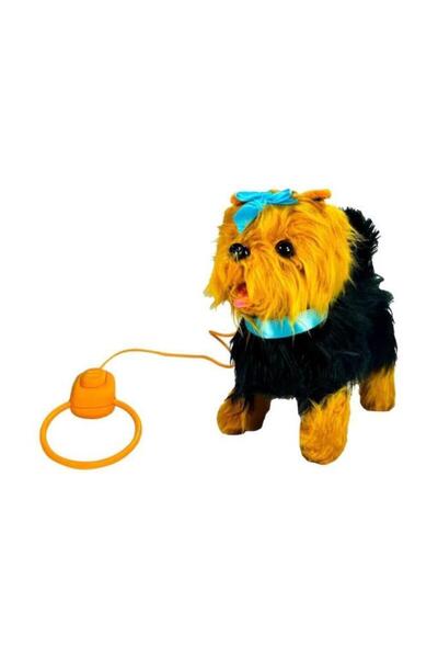 APEX TREND Plush ft-b267 leashed walking blue bow dog +24m (price is for 1 piece)